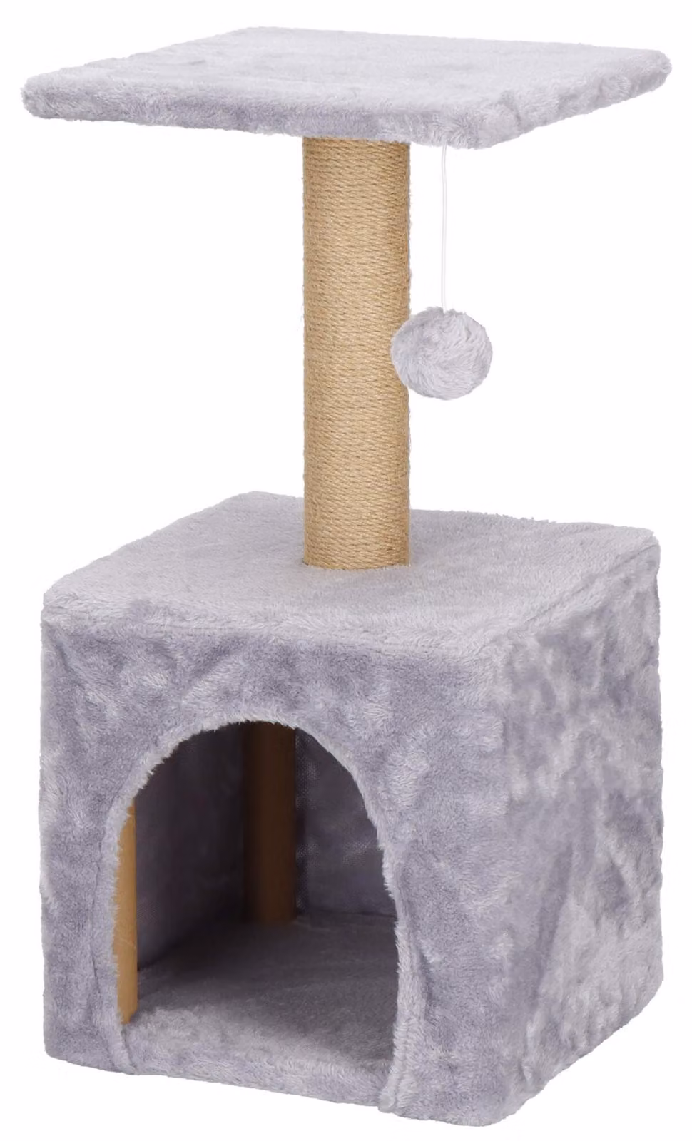 Springos® tiragraffi per gatti casa per gatti gioco pompon piattaforma in sisal 62 cm