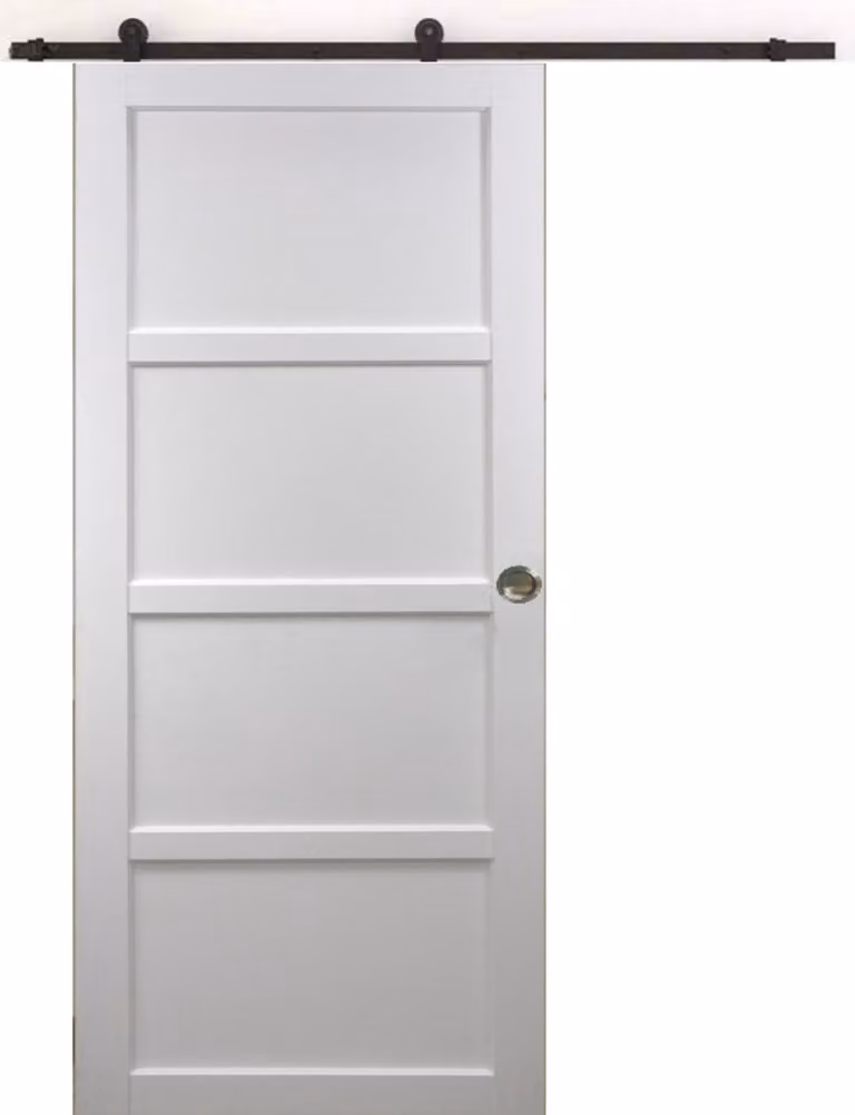 Porta scorrevole Tamera Bianca 4 ante H204 x L93 cm, binario con rotelle, gusci Gd Menuserie