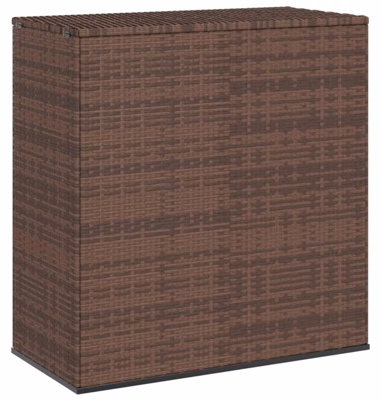 Contenitore per cuscini da giardino, colore marrone - Materiale: plastica e metallo - Dimensioni: 100 x 49 x 103,5 cm