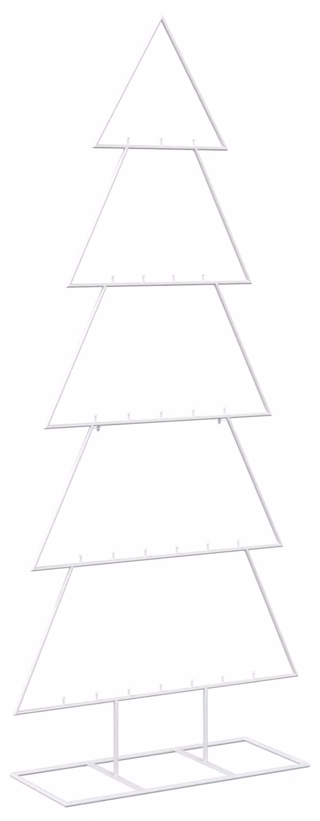 Albero di Natale in metallo con supporto, modello KUOPIO, 150 cm, acciaio, colore bianco