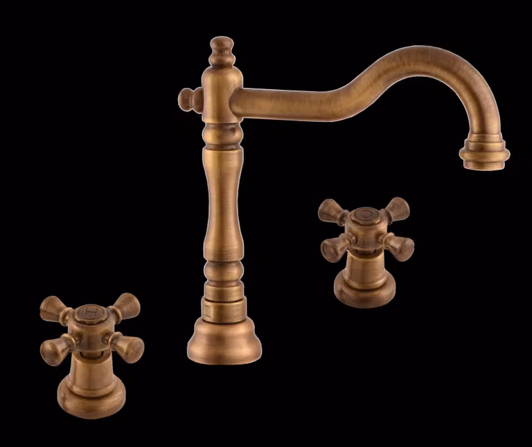Miscelatore per lavabo con scarico click-clack MORAVA OLD BRASS, Colore: old brass, Dimensioni: 1/2'' (MK332.5SM)