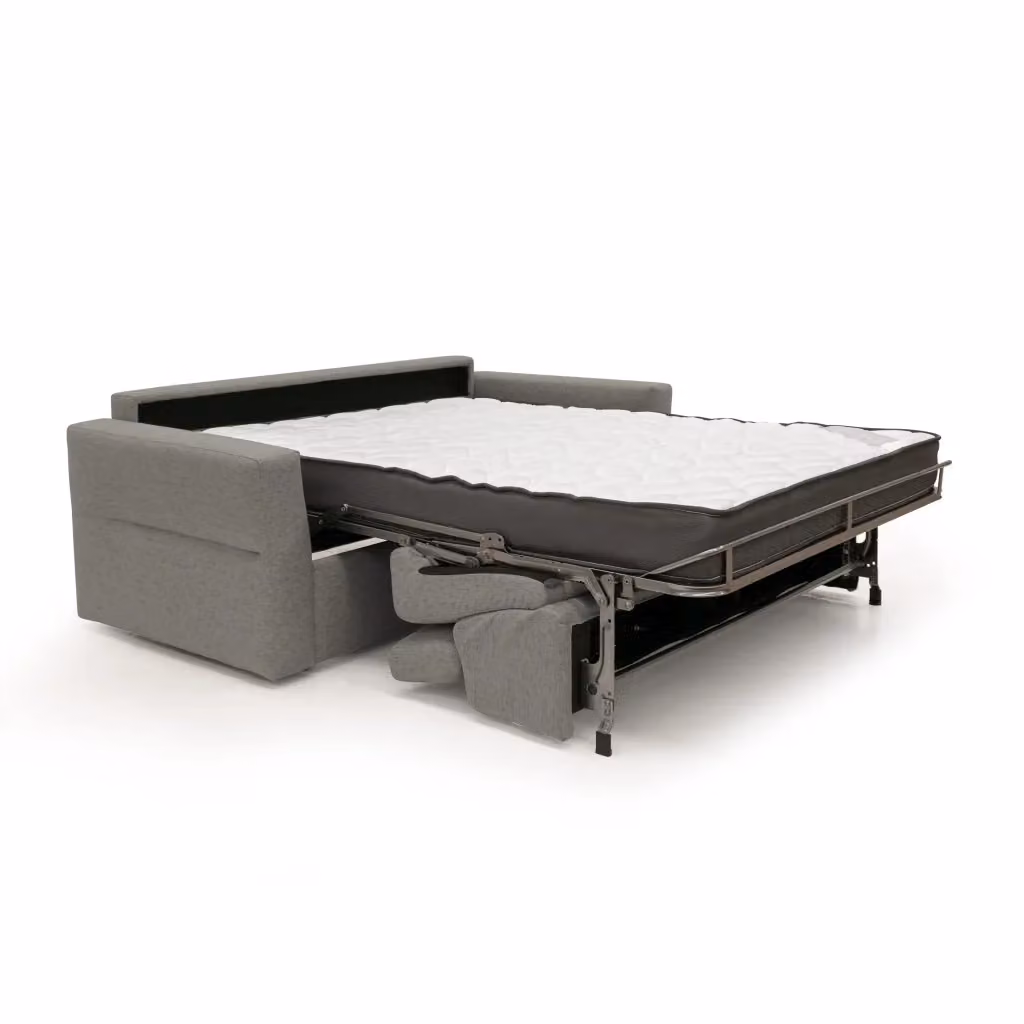 Divani.Store Avalon Divano Letto Moderno in Tessuto Marrone con Materasso H18 cm e Misura Letto 140 x 197 cm – 2