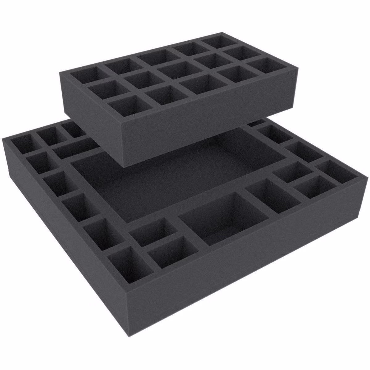 Inserto in schiuma 295x295x55 mm con scomparti modulabili per giochi da tavolo