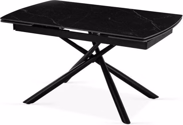Tavolo Helsinki 140(200)*90*76 Top In Ceramica Amica Nero Opaco
