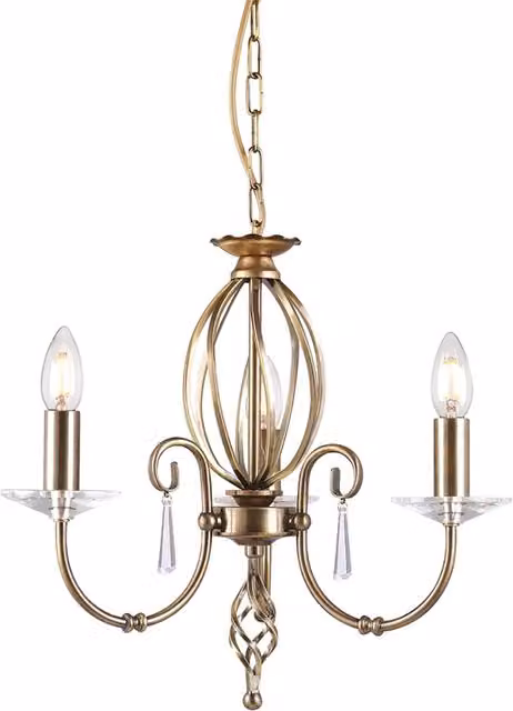 Lampadario Classico Aegean Acciaio Ottone Anticato 3 Luci E14