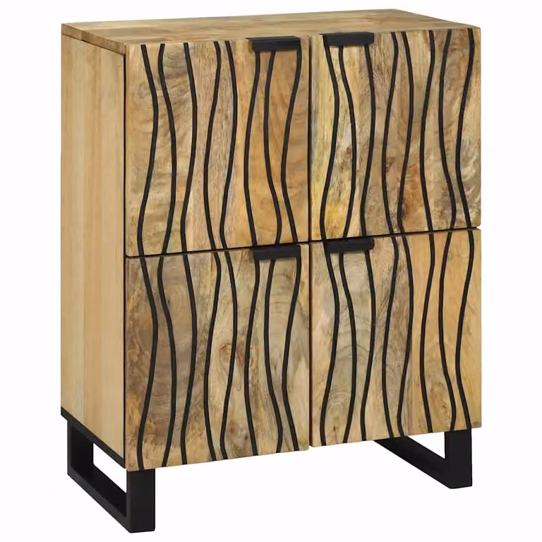 Credenza vidaXL in legno massello di mango marrone stile rustico L: 60 cm, P: 33 cm, H: 75 cm