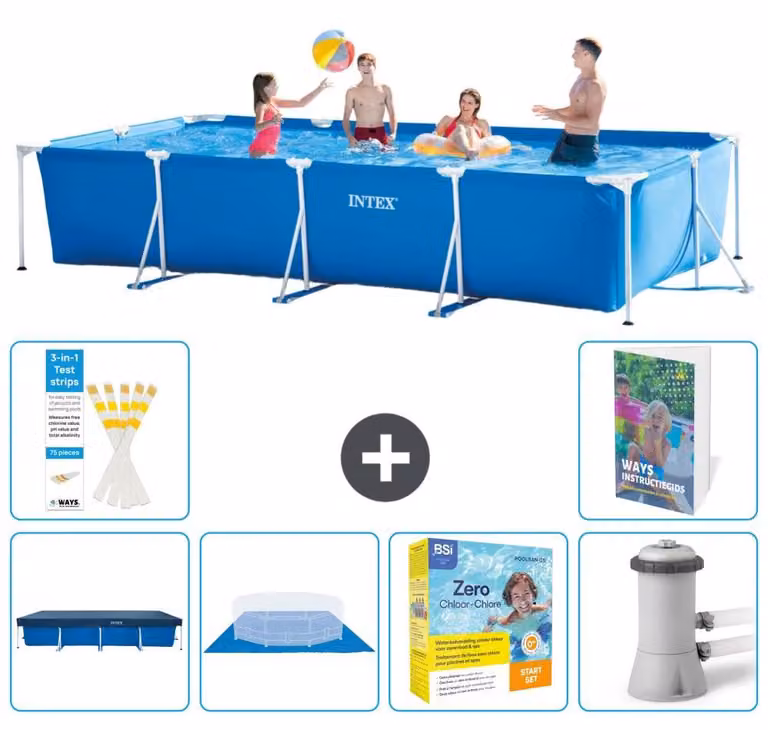 Piscina fuori terra rettangolare - 450x220x84 cm - composta da 5 elementi - Modello S24