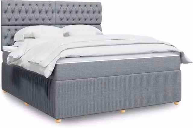 Giroletto a Molle con Materasso Grigio Chiaro180x200 cm Tessuto 3292142