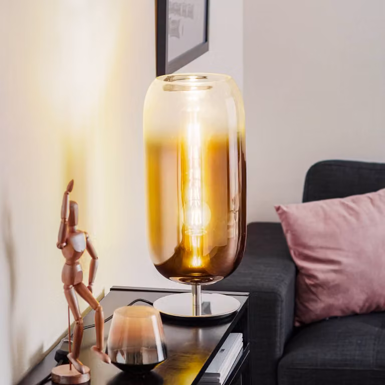 Artemide Lampada da tavolo Gople, Rame, Soggiorno / Sala da pranzo, Vetro, Design, Lampada da tavolo