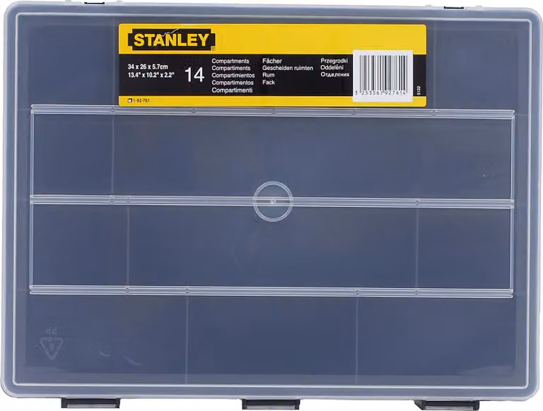 Stanley 1-92-761 scatola per minuteria/attrezzi Nero, trasparente