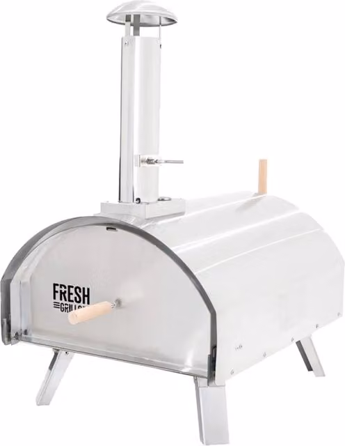 Forno da tavolo per pizza all'aperto 35cm in Acciaio Inox Extra Large Alimentazione a Legno Carbone Pellets
