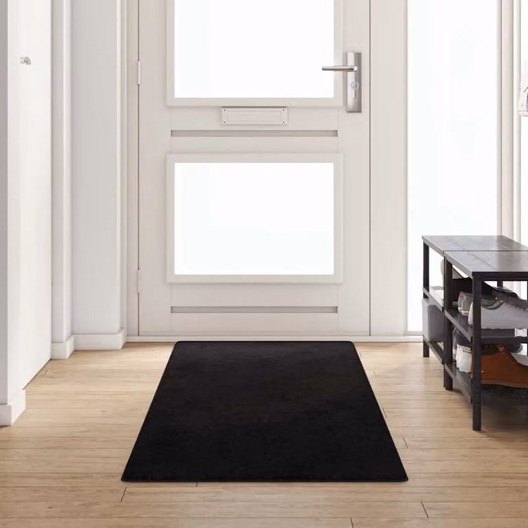 Runner in moquette vidaXL nero, moderno e antiscivolo, 80 x 300 cm, 100% polipropilene tuftato a mano