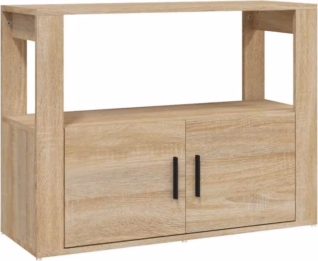 Buffet credenza cassettiera armadio mobile contenitore organizer cucina soggiorno rovere Sonoma 80 x 30 x 60 cm legno ingegnerizzato marrone 02_0031714