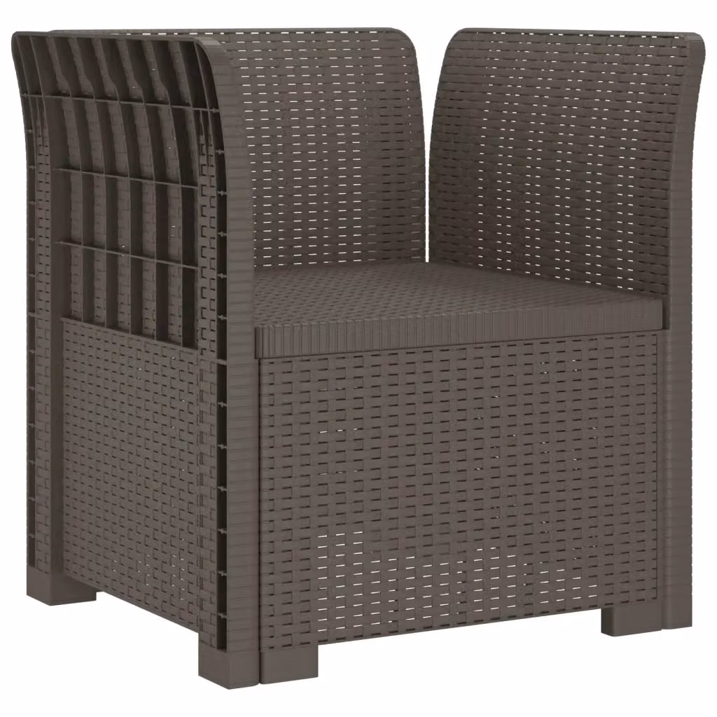 Poltrona singola moderna vidaXL in rattan e plastica grigio opaco per giardino, balcone o terrazzo – 2