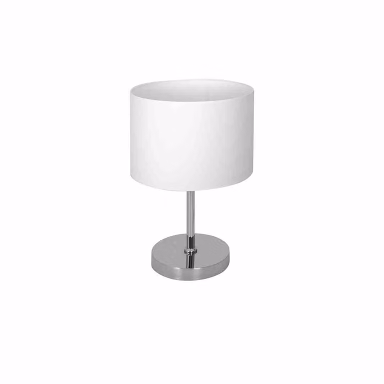 Lampada da tavolo CASINO cromata bianca 1xE27x60W in tessuto, dimensioni: 40x25x25 cm, IP20, Milagro
