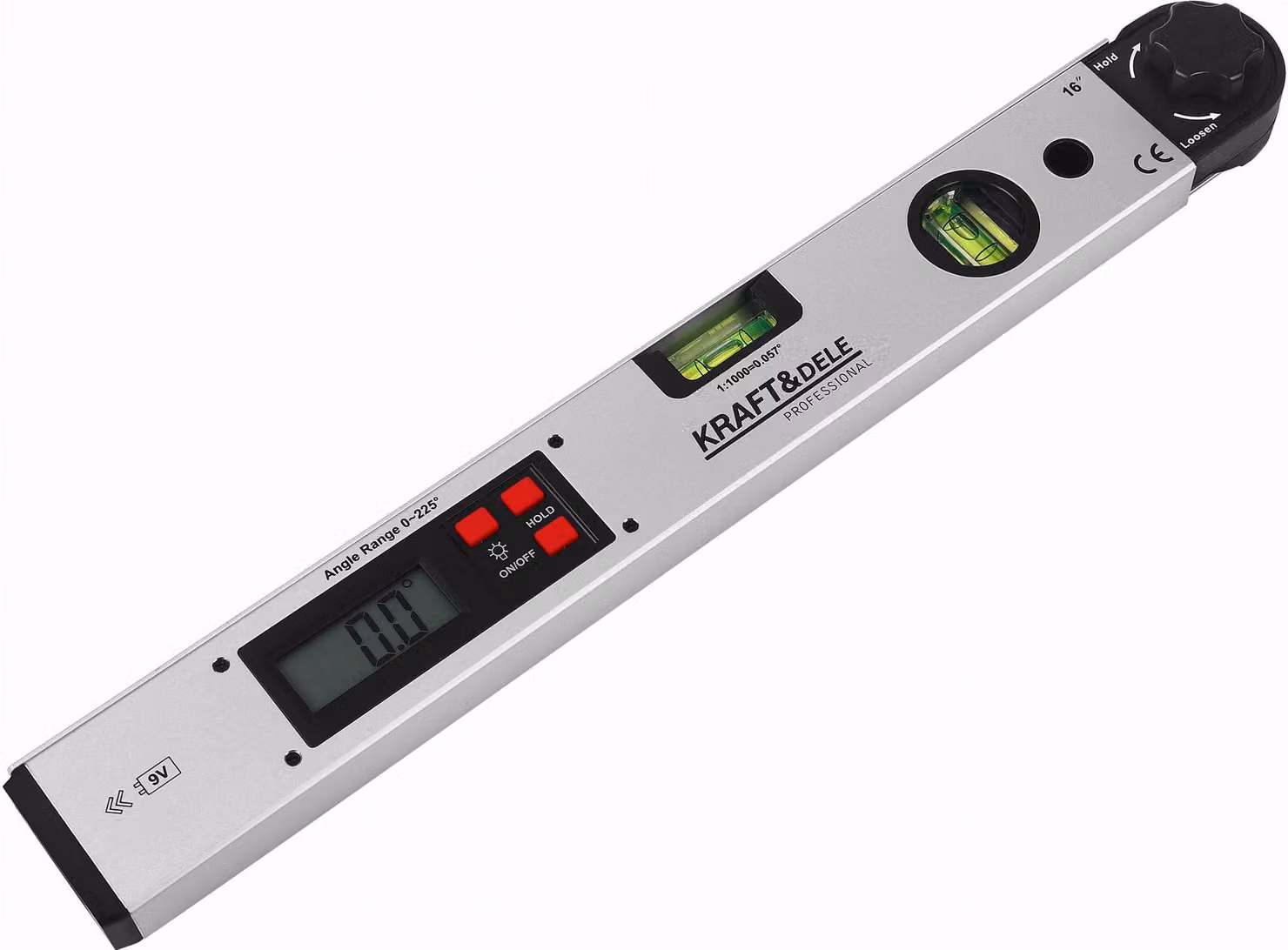 Goniometro elettronico con livella a bolla LCD, lunghezza 400 mm, modello KD3561