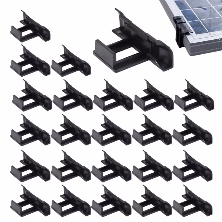 24 clip per il fissaggio di pannelli solari e lo scarico dell'acqua, dimensioni 35 mm, in ABS, a forma di T