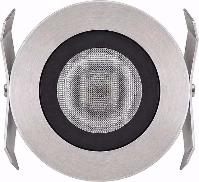 Luce LED da incasso a pavimento per esterni e interni, forma tonda in acciaio inossidabile argento, luce bianco freddo 6000K, protezione IP68 – 1