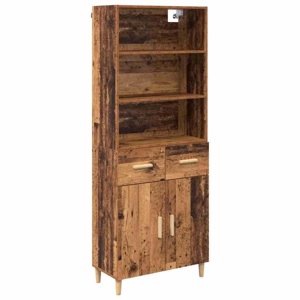 Credenza Buffet Armadio da Cucina vidaXL in Legno Marrone L: 69,5 cm, P: 32,5 cm, H: 180 cm – 2