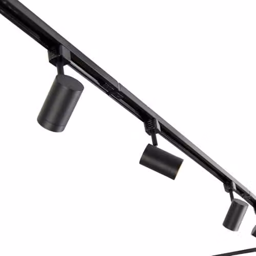 Lampada a binario moderna, set completo, illuminazione a binario, faretti da soffitto - Iconic Jeana - Nero, 10 luci, 476 cm, ideale come lampada per la cucina e