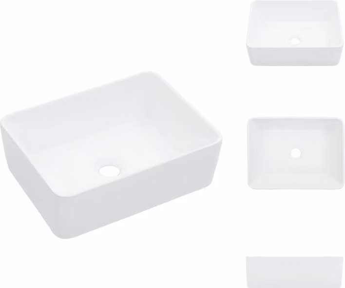 vidaXL Lavabo 40 x 30 x 13 cm in Vetroceramica bianca - Lavabo da bagno