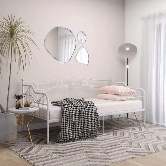 Telaio Divano Letto-Struttura Sofa Letto Bianco in Metallo 90x200 cm 778251