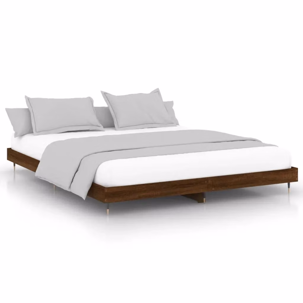 Giroletto senza materasso vidaXL in rovere marrone con doghe in legno e struttura in metallo L/P/H: 120 x 200 x 20 cm – 2