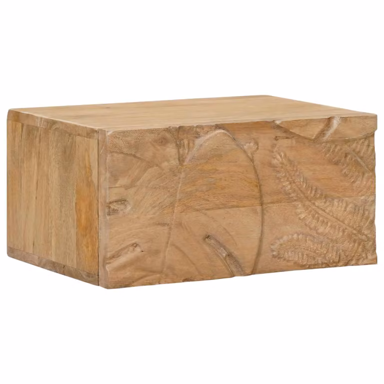 vidaXL Comodino a muro moderno in legno di mango marrone L: 40 cm, P: 30 cm, H: 20 cm