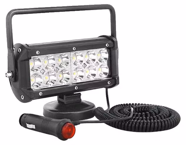 Lampada da lavoro LED portatile, con base magnetica, compatta e versatile, faretto da 7 pollici, 36W