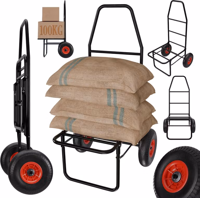 TroniTechnik® Carrello da pesca pieghevole, carrello da trasporto fino a 100 kg, carrello pieghevole - pneumatici