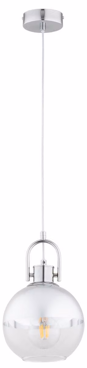 Lampada a sospensione DEROL cromata 1xE27x15W in metallo, dimensioni: 95x20x20 cm, IP20, Alfa
