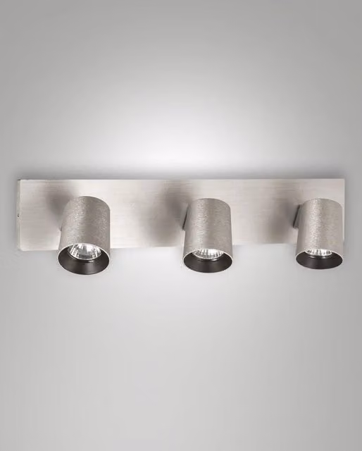 Faretto a incasso moderno Fabas a 3 luci in alluminio spazzolato colore argento con attacco GU10 – 1