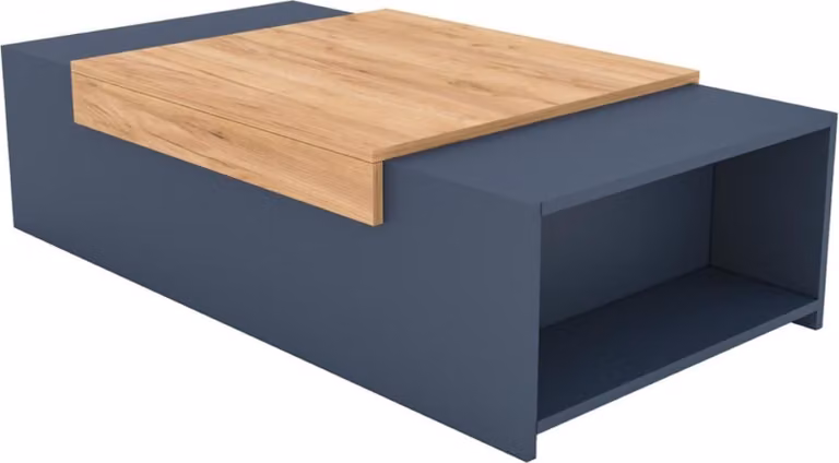 Casa Dolce GORIZIA 2 tavolino, mobili da salotto, 110x60x31 cm, rovere + grigio scuro, due ripiani