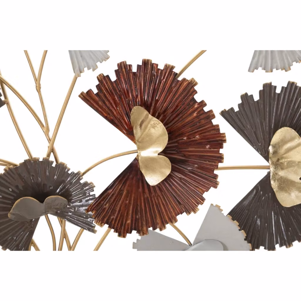 Pannello decorativo da parete Reddy Vikasa Home con motivo floreale in metallo, colori rosso, grigio, bianco e oro, L: 78 cm, H: 83 cm – 2