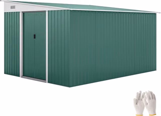Capanno per attrezzi in metallo ¨C zephmum ¨C 2.8x3.45x2.01m Verde