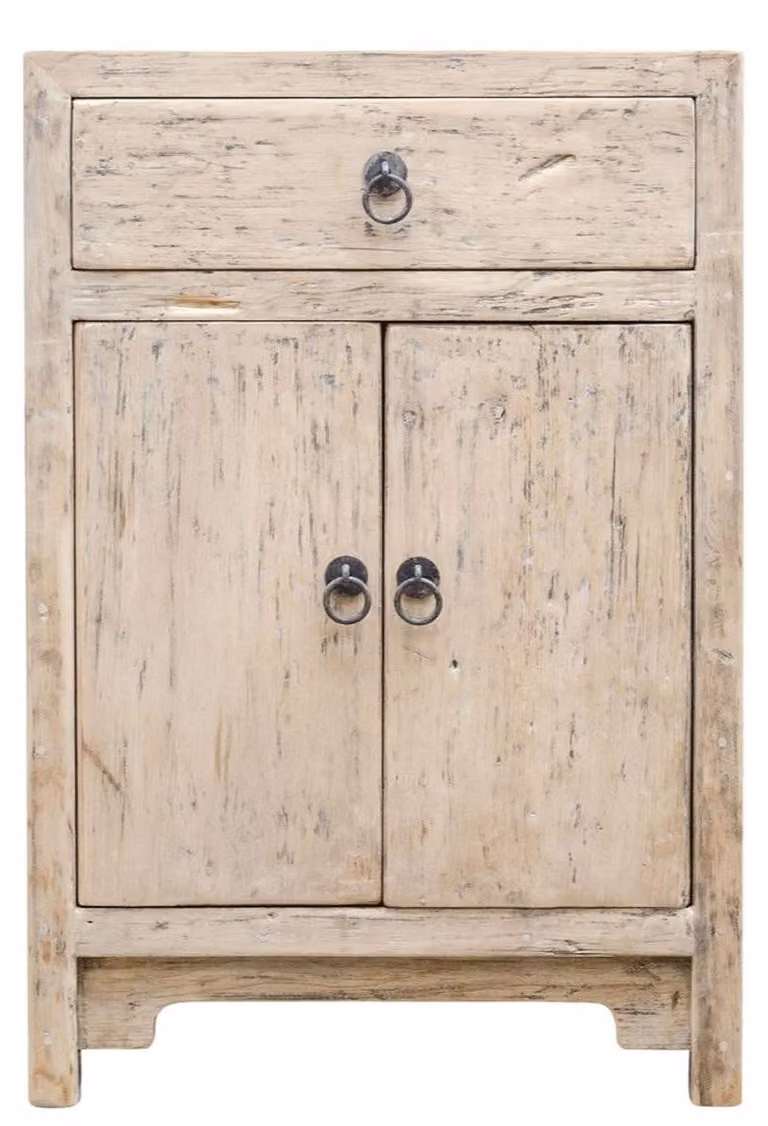 Comodino in stile rustico "Casa Padrino", realizzato in legno di pino, finitura naturale, dimensioni 50 x 40 x altezza 75 cm