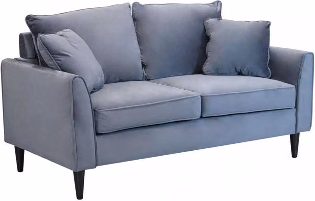 Divano 2 Posti Chandler 152x81x89 h cm in Velluto Grigio chiaro