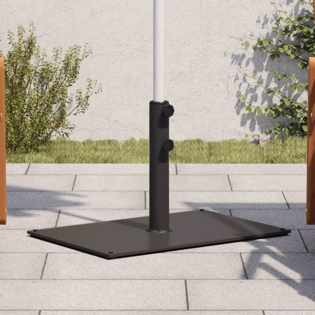 Base per ombrellone rettangolare vidaXL in metallo nero con peso di 15 kg per pali Ø32/38/48 mm