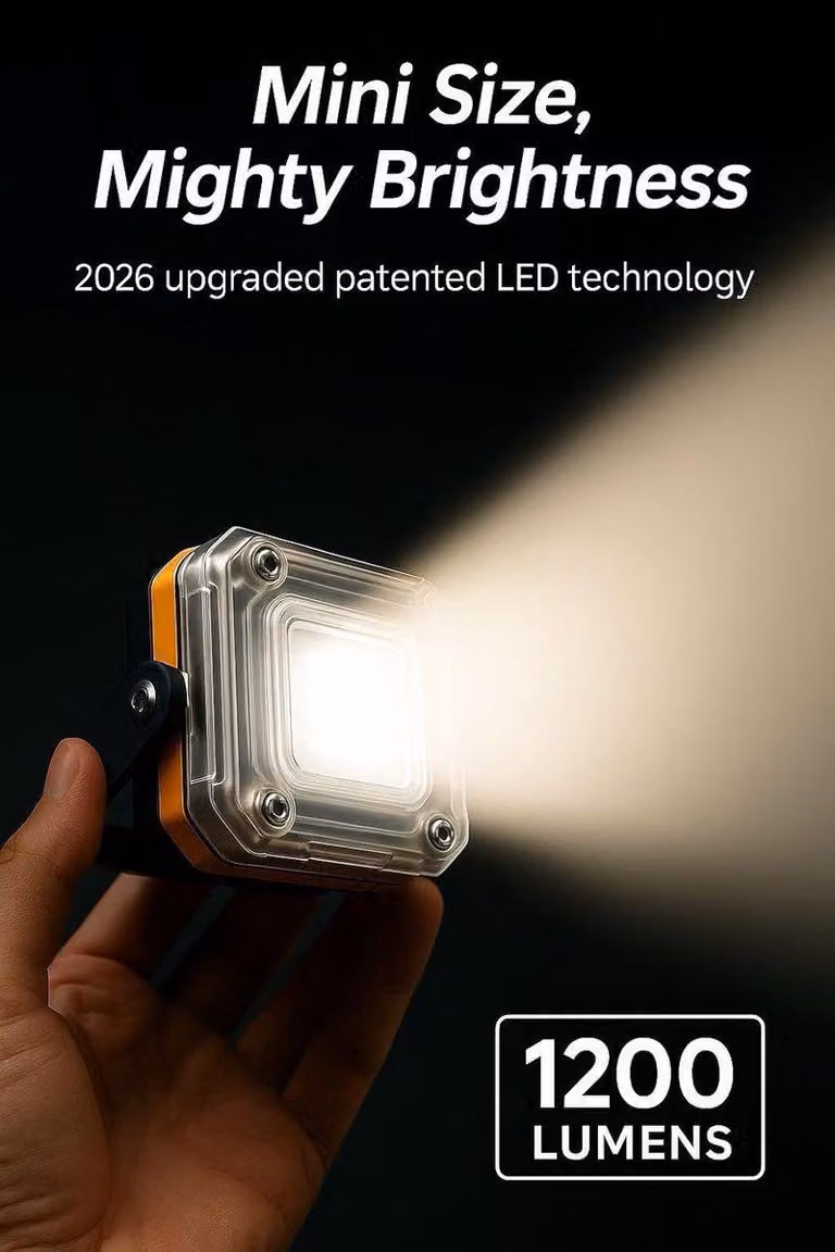 Lampada da lavoro a LED ricaricabile con batteria e 4 modalità - Set da 2 pezzi