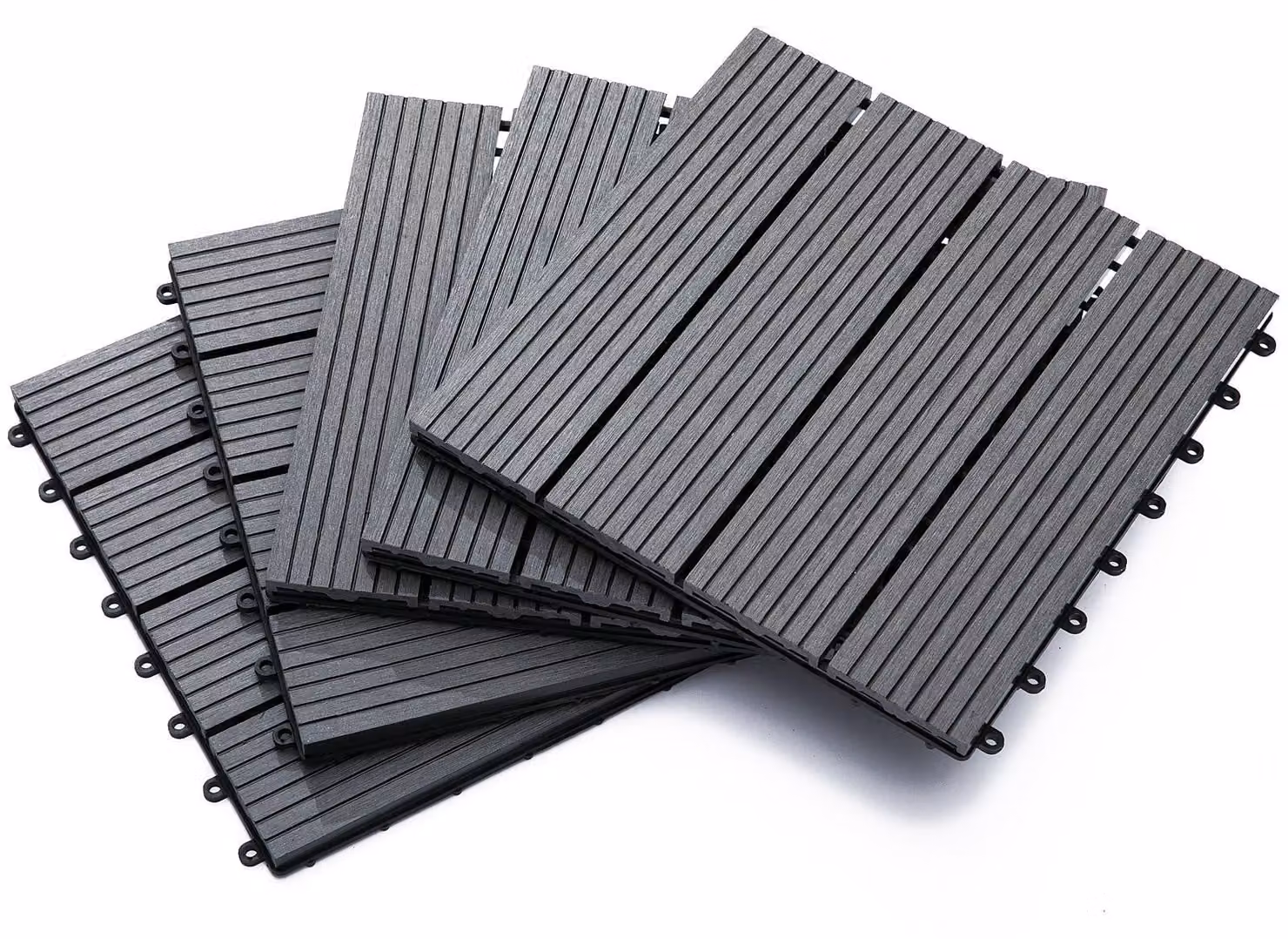 Pavimentazione da Esterno Incastrabile Piastrelle da Giardino 11 Mattonelle 30x30x2.2 cm Grigio