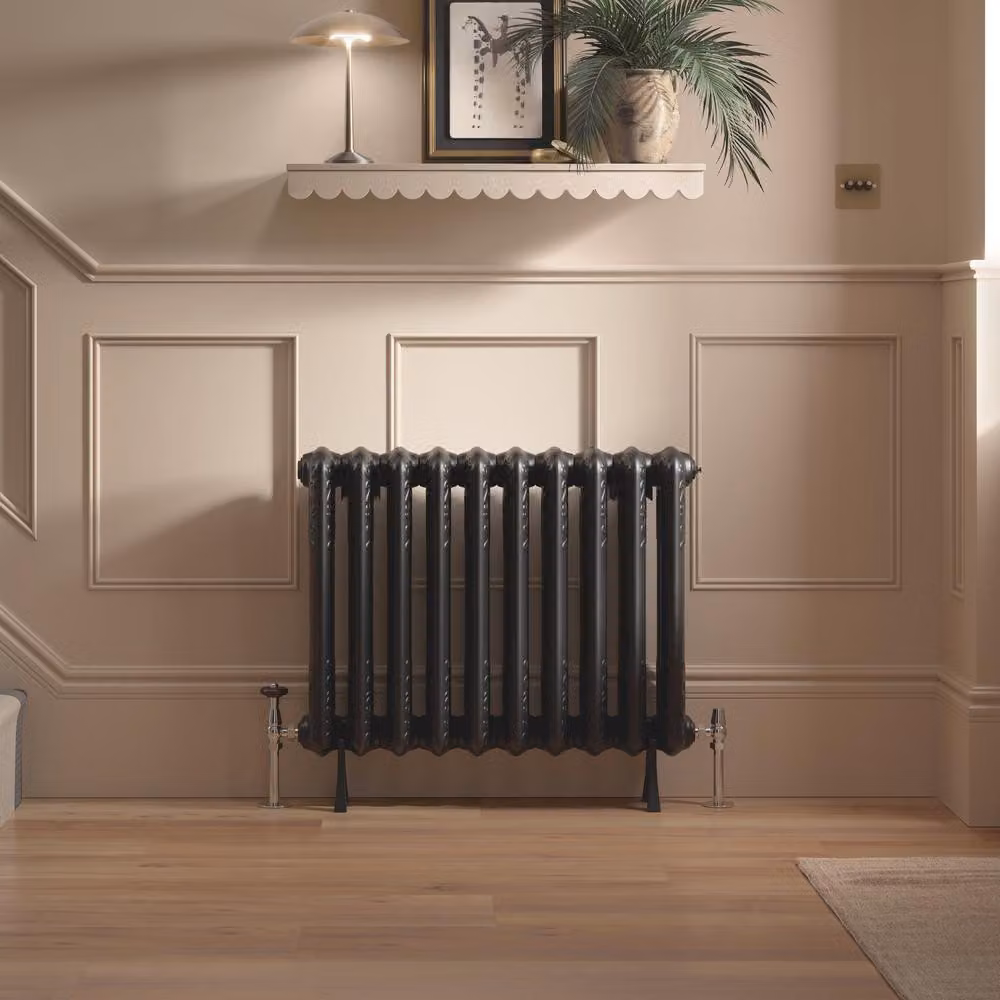 Radiatore Orizzontale Tradizionale a Colonna a 2 Colonne - 600mm x 1520mm - Nero - Hudson Reed Bloomsbury