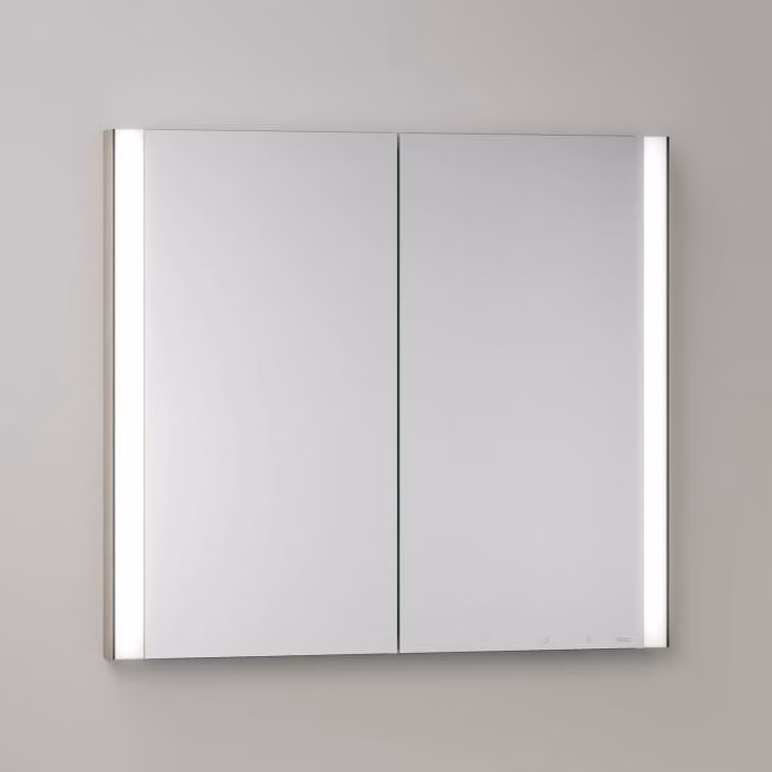 Mobiletti specchio a incasso Keuco Royal Metis LED, dimensioni 80 x 71 cm, 2 ante con riscaldamento a specchio, modello francese
