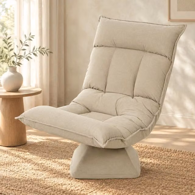 Poltrona da pavimento girevole 360° beige