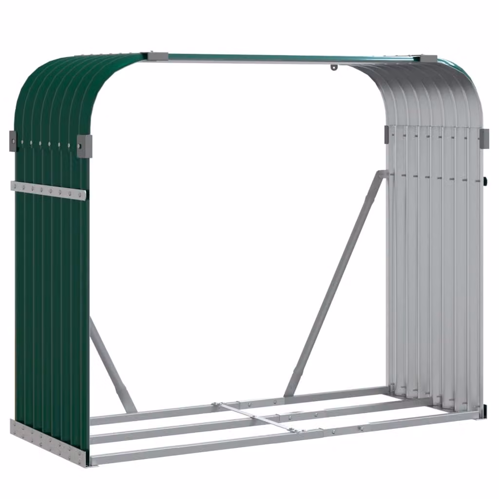 Portaceppi Verde 120x45x100 cm in Acciaio Zincato