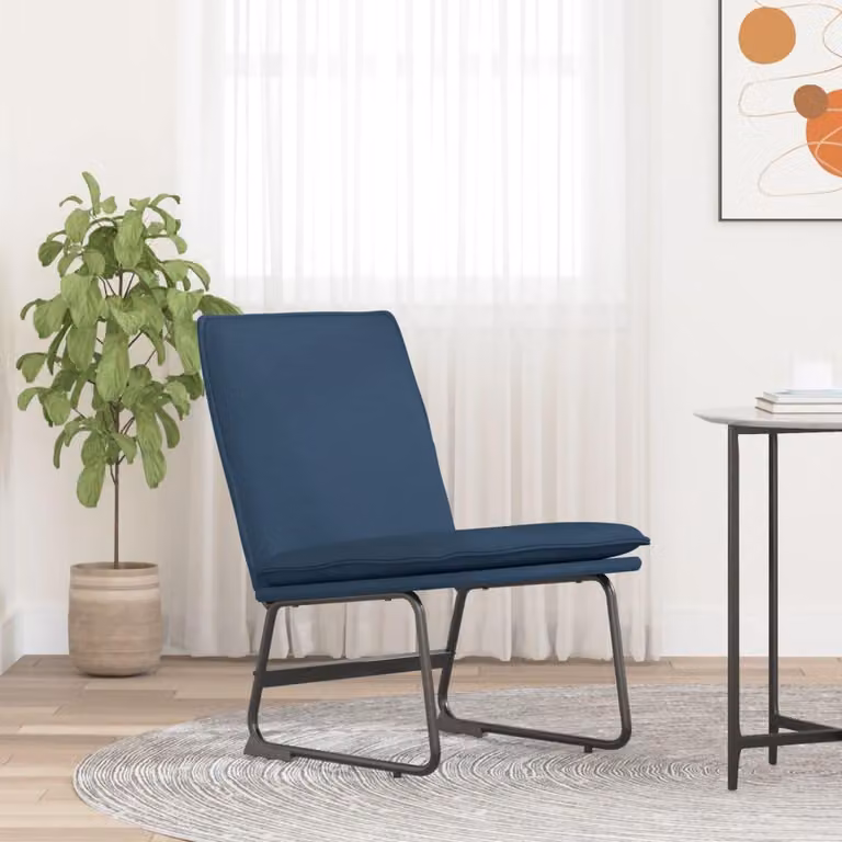 Maison Exclusive - Poltrona relax, colore blu, dimensioni 52x75x76 cm, rivestimento in tessuto