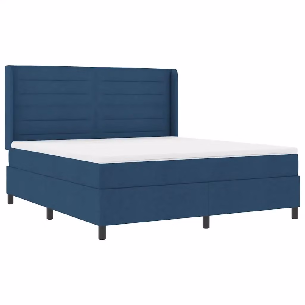 Letto moderno vidaXL con materasso a molle insacchettate e illuminazione LED sottostante, colore blu, L/P: 180 x 200 cm – 2