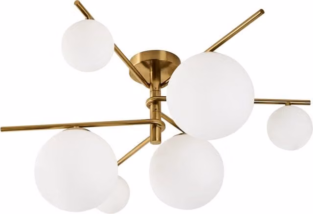 Lampada da soffitto BELIANI in metallo e vetro oro con 6 paralumi a sfera stile glamour