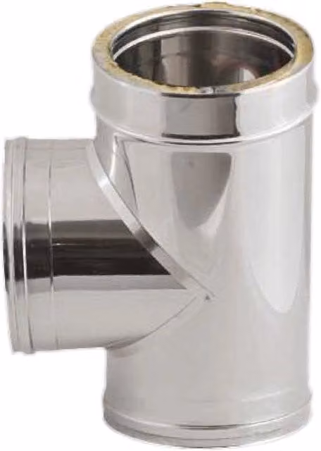 Raccordo Doppia Parete a 90° Ee ¸ 30 Kasart T in Acciaio Inox 25 cm