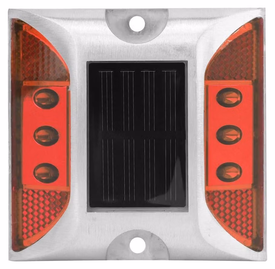 Lampada solare da esterno, luce di segnalazione, impermeabile, rossa, in alluminio