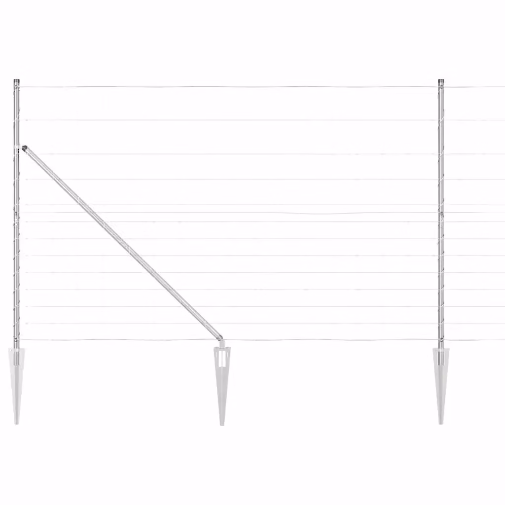 Recinzione in rete saldata Videx in acciaio zincato argento con punte per installazione interrata L: 25 m, H: 1,5 m – 2